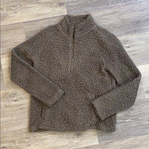 Brown fuzzy pull over sweater size small
